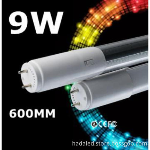 Replaceable driver T8 0.6m LED tube light 9W CE approval PF93